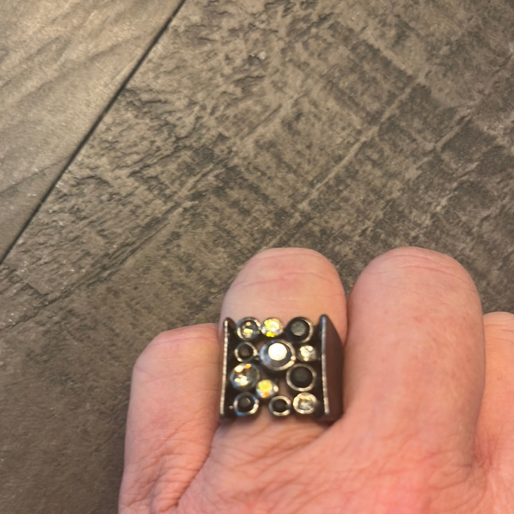 Black and Silver Statement Ring